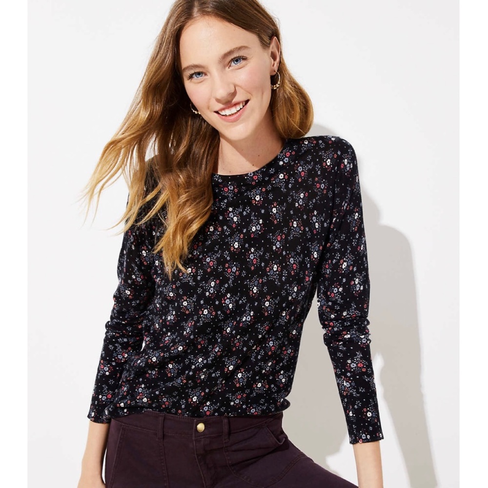 LOFT Floral Bouquet Sweater